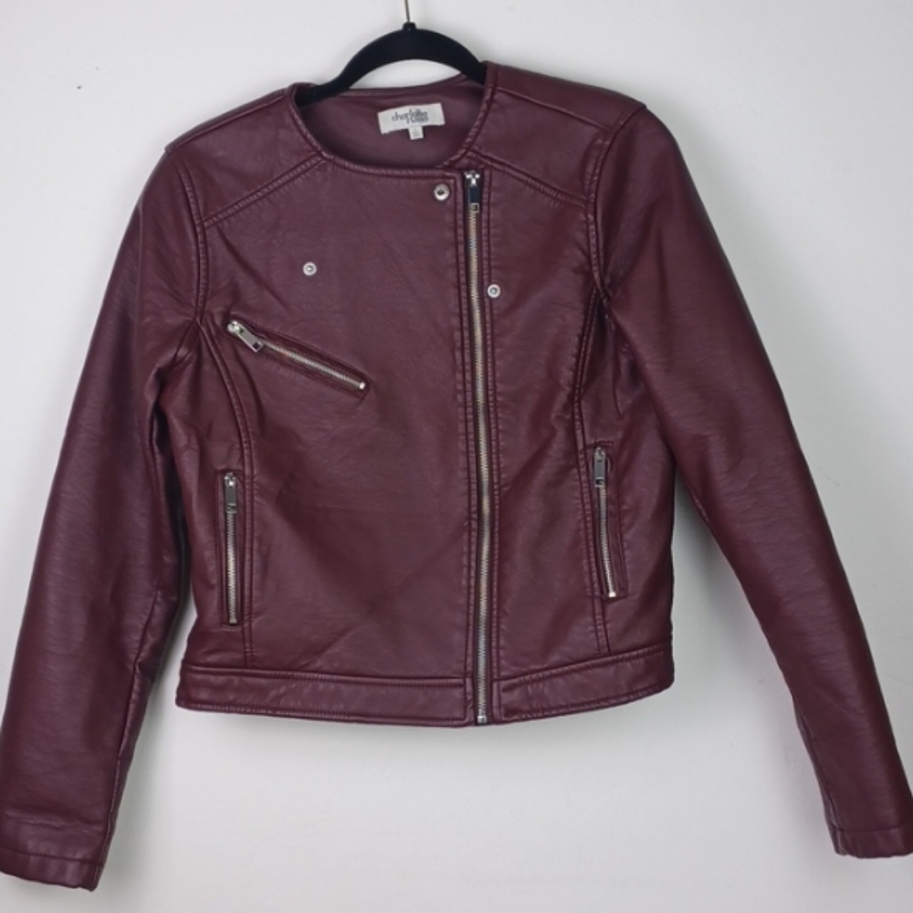 CHARLOTTE RUSSE VERY LEATHER-LIKE BOMBER-ESQUE BIKER-LIKE JACKET SZ L